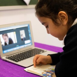 Girl working on laptop